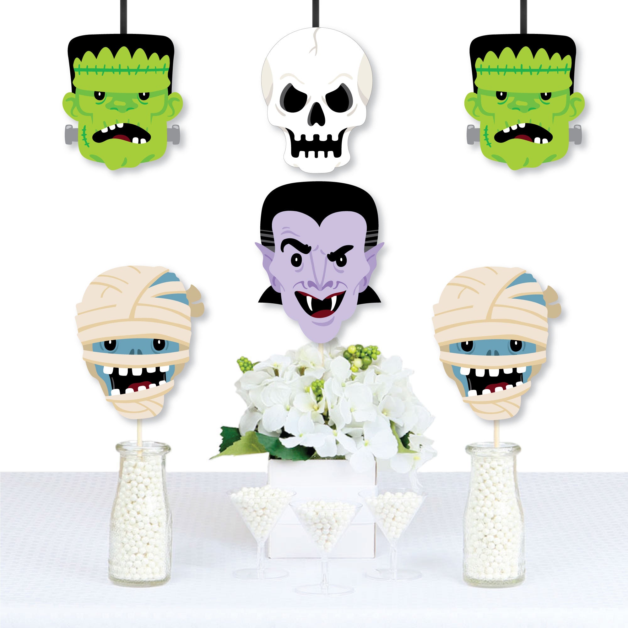 basic halloween monsters Halloween Monsters - Decorations DIY Skeleton, Dracula, Frankenstein, and Mummy Party Essentials