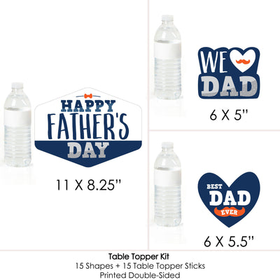 Happy Father's Day - We Love Dad Party Centerpiece Sticks - Table Toppers - Set of 15