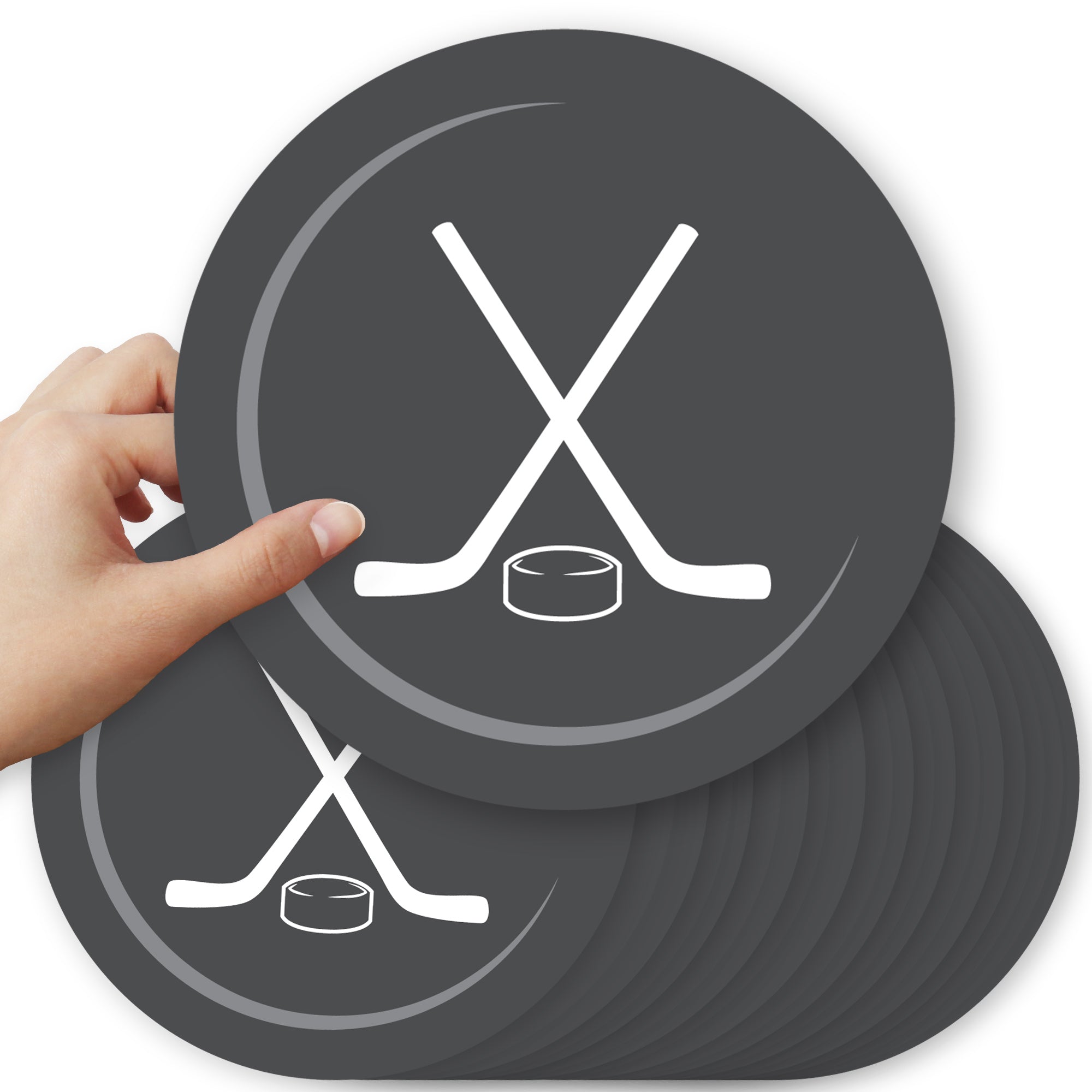Big Dot Of Happiness Hockey "Shoots And Scores" Fold & Flare Centerpieces - 10-Pack For Baby Showers & Birthdays