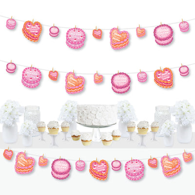 Hot Girl Bday - Vintage Cake Birthday Party DIY Decorations - Clothespin Garland Banner - 44 Pieces