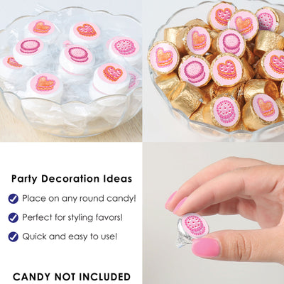 Hot Girl Bday - Vintage Cake Birthday Party Small Round Candy Stickers - Party Favor Labels - 324 Count