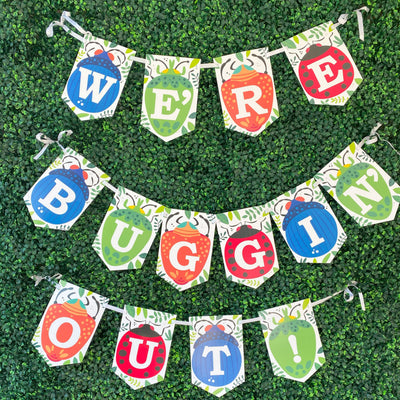 Buggin' Out - Bugs Birthday Party Bunting Banner - Party Decorations - We're Buggin' Out