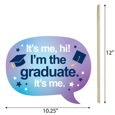 Funny In My Grad Era - Graduation Party Photo Booth Props Kit - 10 Piece