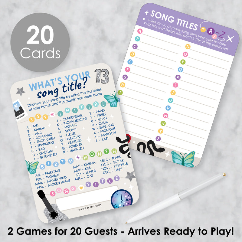 In My Party Era - 2-in-1 Celebrity Concert Party Cards - Activity Duo Games - Set of 20