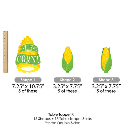 It's Corn - Fall Harvest Party Centerpiece Sticks - Table Toppers - Set of 15