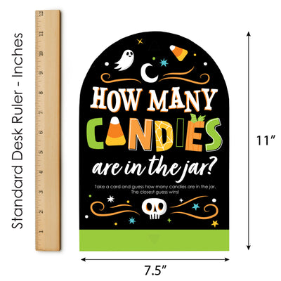 Jack-O'-Lantern Halloween - How Many Candies Kids Halloween Party Game - 1 Stand and 40 Cards - Candy Guessing Game