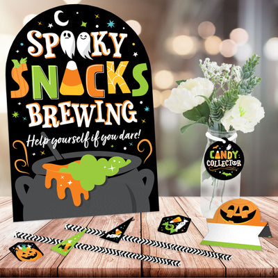 Jack-O'-Lantern Halloween - DIY Kids Halloween Party Trick or Treat Signs - Snack Bar Decorations Kit - 50 Pieces
