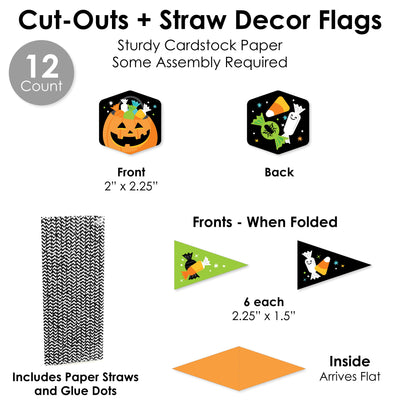 Jack-O'-Lantern Halloween - DIY Kids Halloween Party Trick or Treat Signs - Snack Bar Decorations Kit - 50 Pieces