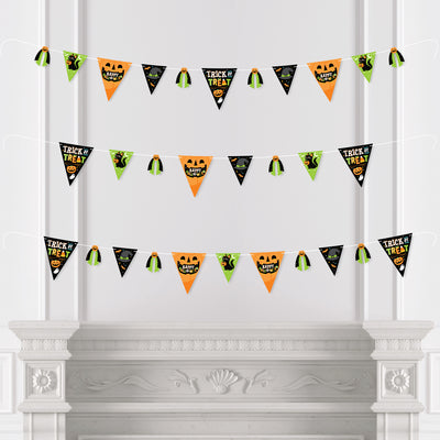Jack-O'-Lantern Halloween - DIY Kids Halloween Party Pennant Garland Decoration - Triangle Banner - 30 Pieces