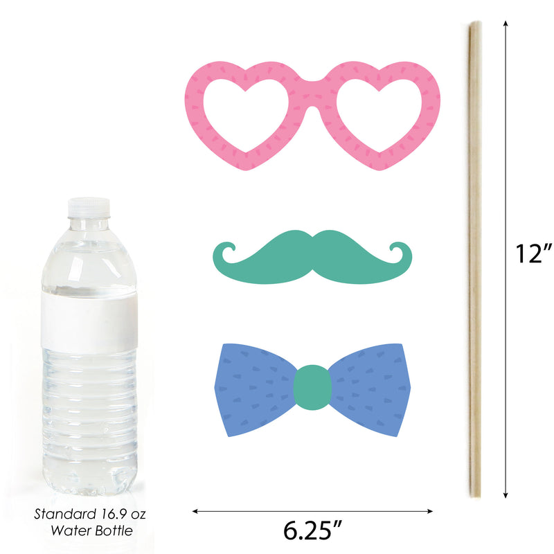 Just Engaged - Colorful - Personalized Engagement Party Photo Booth Props Kit - 20 Count