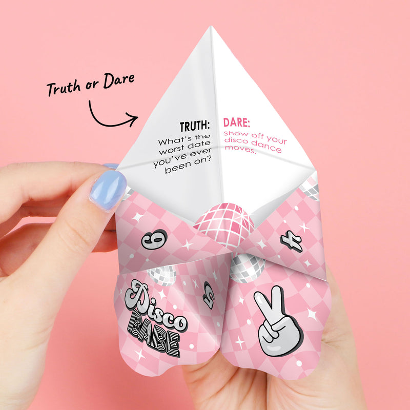 Last Disco - Bachelorette Party Cootie Catcher Game - Truth or Dare Fortune Tellers - Set of 12