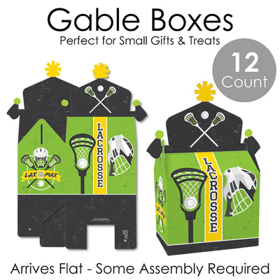 Lax to the Max - Lacrosse - Treat Box Party Favors - Party Goodie Gable Boxes - Set of 12