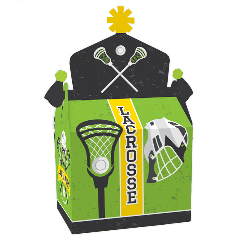 Lax to the Max - Lacrosse - Treat Box Party Favors - Party Goodie Gable Boxes - Set of 12