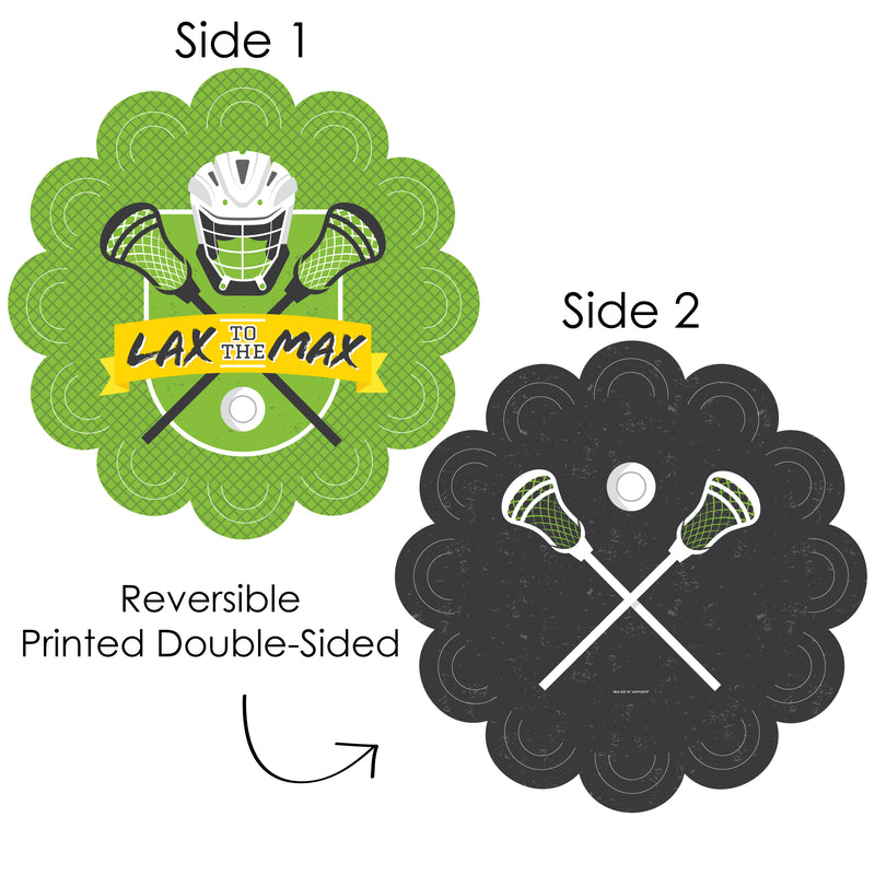 Lax to the Max - Lacrosse - Party Round Table Decorations - Paper Chargers - Place Setting For 12