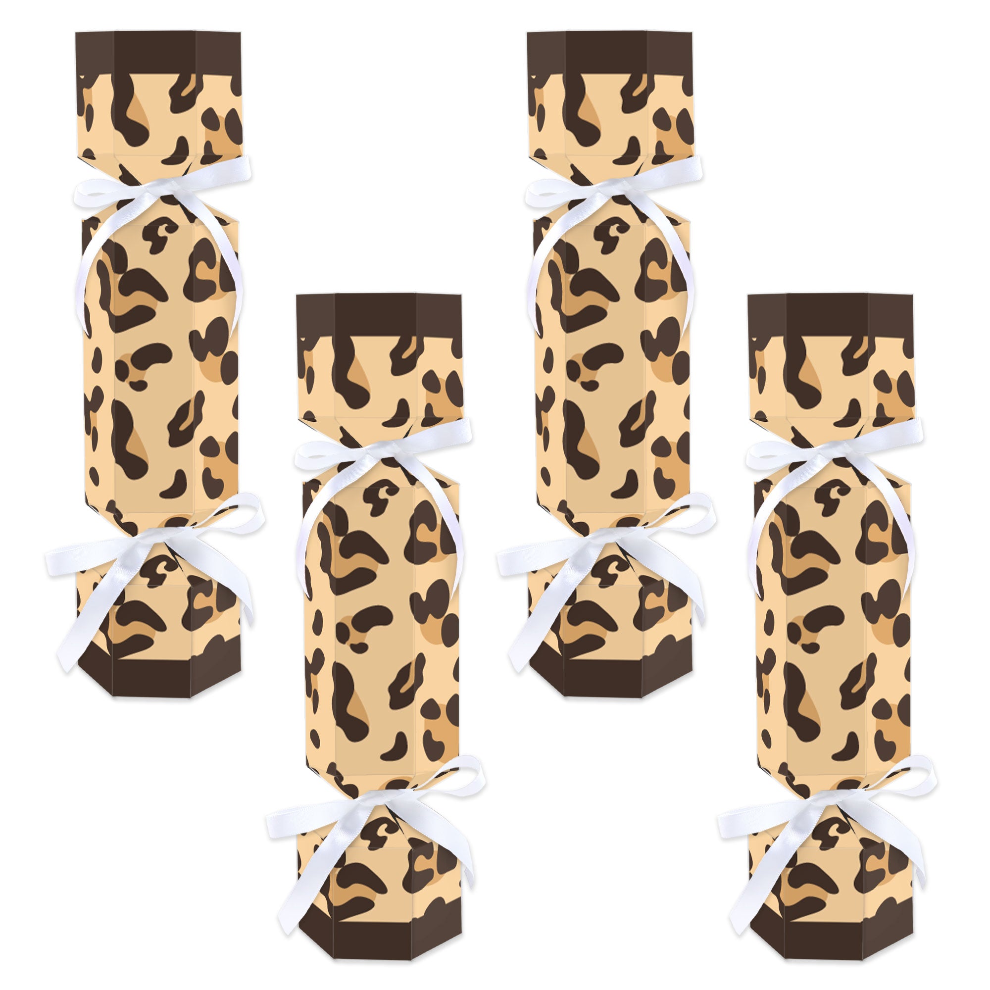 Leopard Print No Snap Cheetah Party Table Favors DIY Cracker Boxes