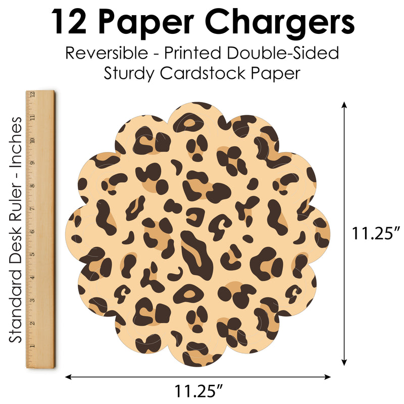Leopard Print - Cheetah Party Round Table Decorations - Paper Chargers - Place Setting For 12