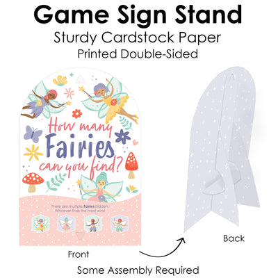 Let’s Be Fairies - Fairy Garden Birthday Party Scavenger Hunt - 1 Stand and 48 Game Pieces - Hide and Find Game