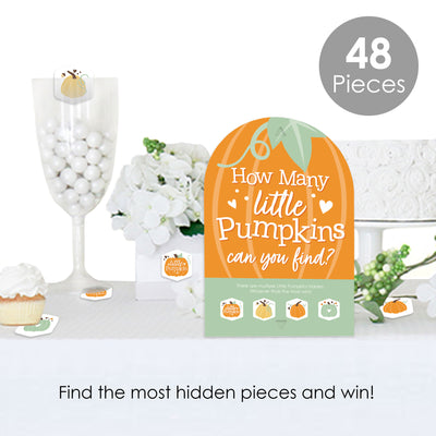 Little Pumpkin - Fall Birthday Party or Baby Shower Scavenger Hunt - 1 Stand and 48 Game Pieces - Hide and Find Game