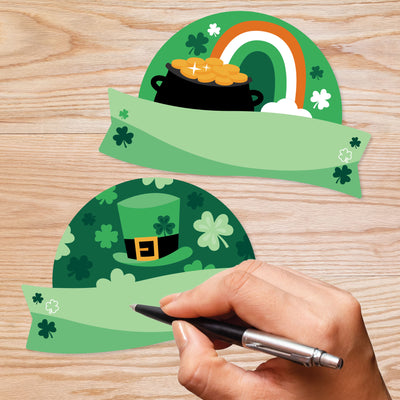 Lucky St. Patrick's Day - DIY Blank Paper Desk or Locker Labels - Classroom Name Tags - Set of 32