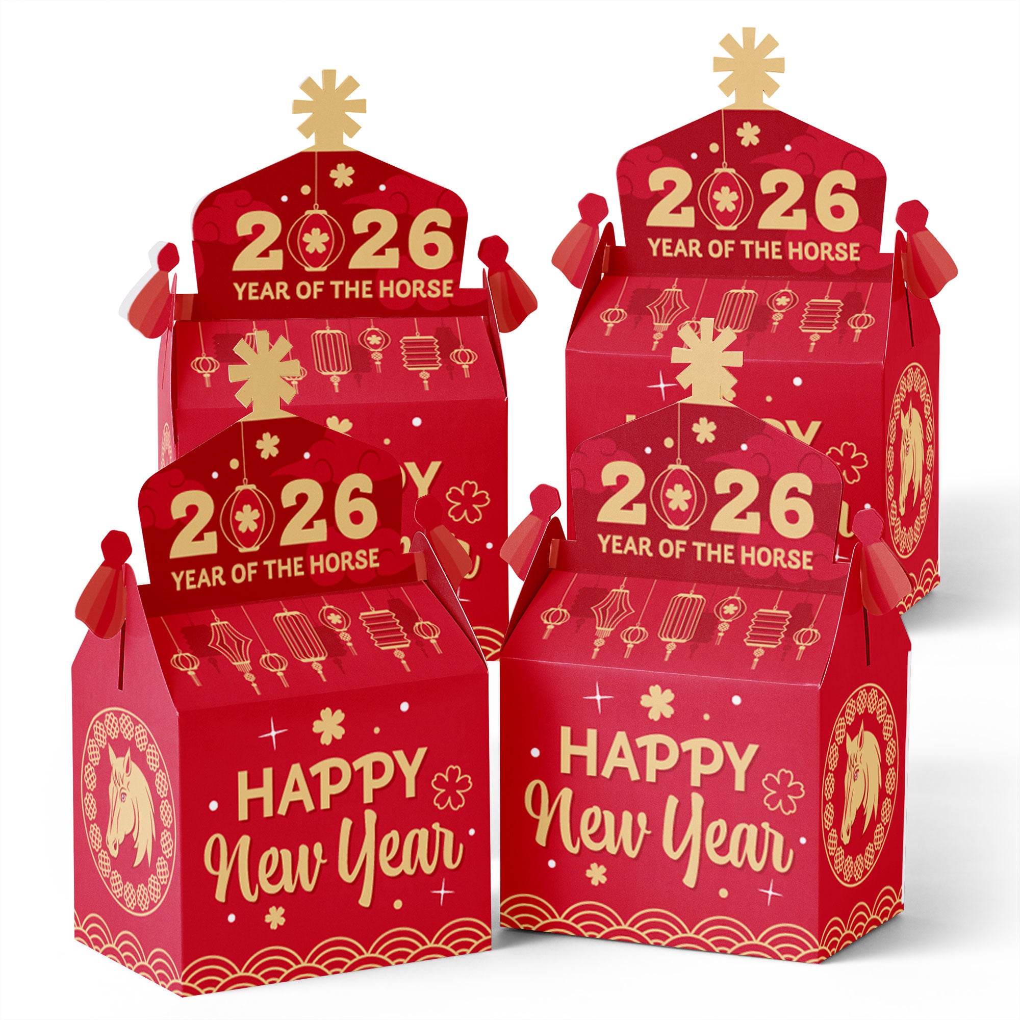 Lunar New Year - Treat Box Party Favors - 2026 Year of the Horse