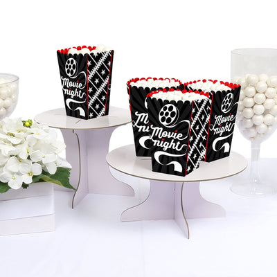 Movie Night - Hollywood Party Favor Popcorn Treat Boxes - Set of 12