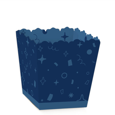 Navy Confetti Stars - Party Mini Favor Boxes - Simple Party Treat Candy Boxes - Set of 12