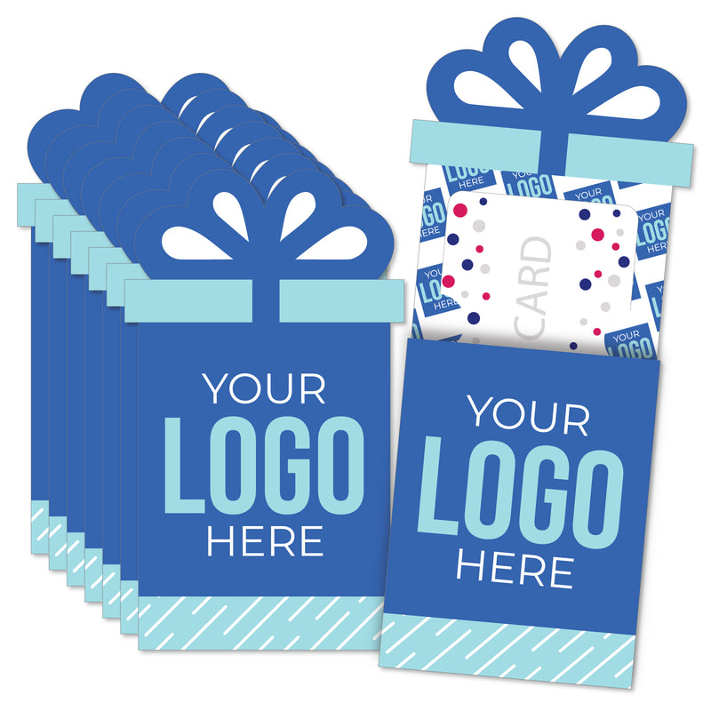Custom Logo Nifty Gifty Card Holders - Personalized Branded Business Money and Gift Card Sleeves - Set of 8