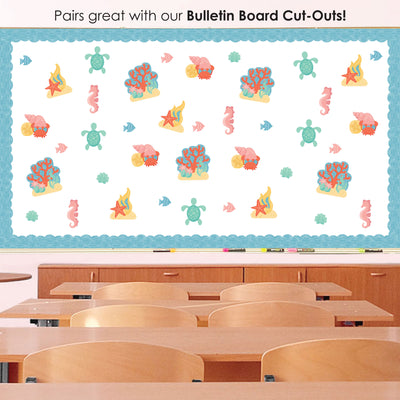Ocean Creatures - Scalloped Classroom Decor - Bulletin Board Borders - 51 Feet