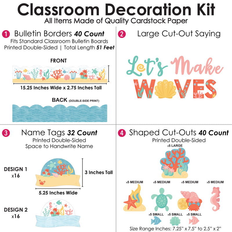 Ocean Creatures - School Bulletin Board Set - Classroom Decoration Kit