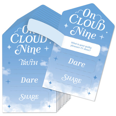 On Cloud 9 - Bridal or Bachelorette Party Game Pickle Cards - Truth, Dare, Share Pull Tabs - Set of 12