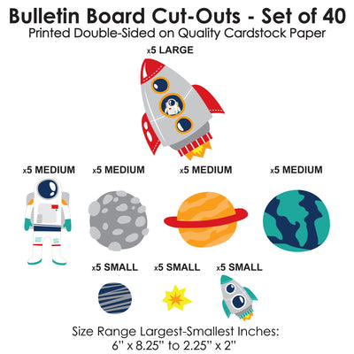 Outer Space Galaxy - DIY Classroom Decorations - Bulletin Board Cut-Outs - Set of 40