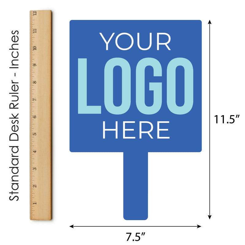 Custom Logo Paddles - Personalized Branded Business Party Photo Booth and Fan Props - Set of 6