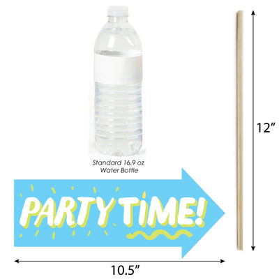 Funny Party Time - Happy Birthday Party Photo Booth Props Kit - 10 Piece