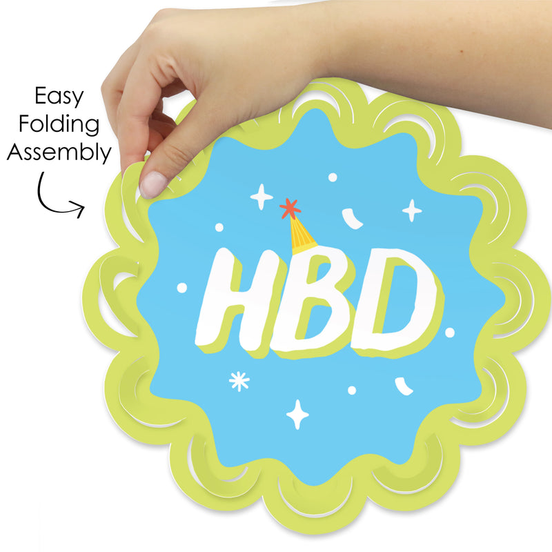 Party Time - Happy Birthday Party Round Table Decorations - Paper Chargers - Place Setting For 12