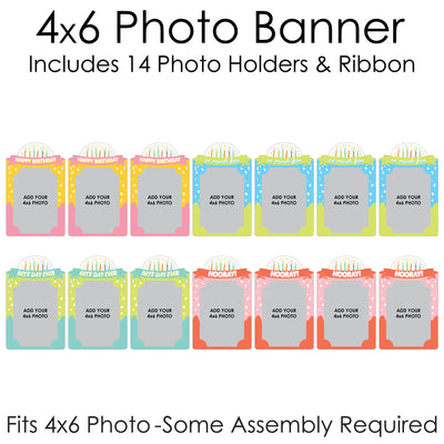 Party Time - DIY Happy Birthday Party Decor - Picture Display - Photo Banner
