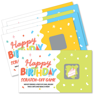 Party Time - Happy Birthday Party Game Scratch Off Cards - 22 Count