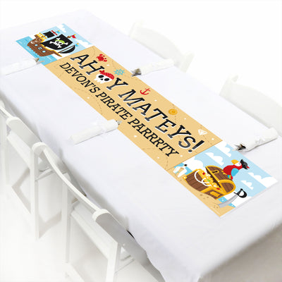 Pirate Ship Adventures - Personalized Skull Party Banner