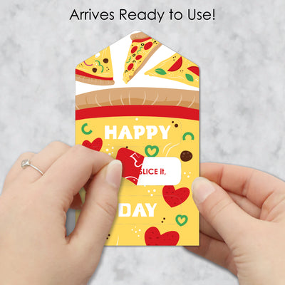 Pizza Party Time - Cards for Kids - Happy Valentine’s Day Pull Tabs - Set of 12