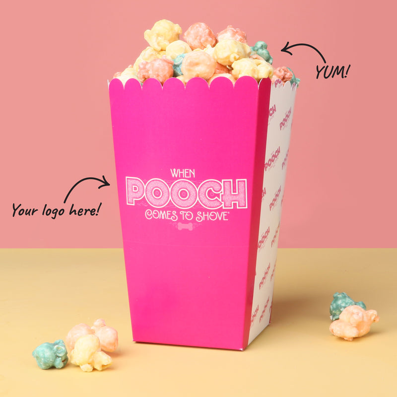 Custom Logo Popcorn Boxes - Personalized Branded Business Party Favors - Set of 12
