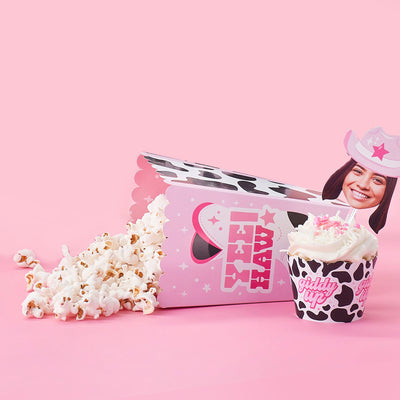 Rodeo Cowgirl - Pink Western Party Favor Popcorn Treat Boxes - Set of 12