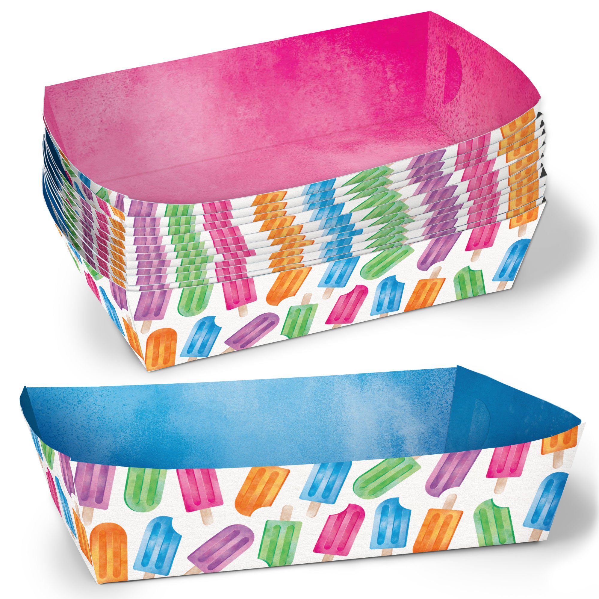 Popsicle Summer Party Paper Food Trays - 12 Ct | BigDotOfHappiness.com