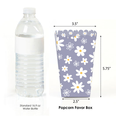 Purple Daisy Flowers - Floral Party Favor Popcorn Treat Boxes - Set of 12
