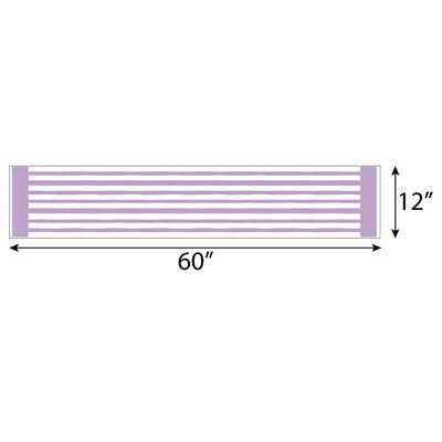 Purple Stripes - Petite Simple Party Paper Table Runner - 12 x 60 inches