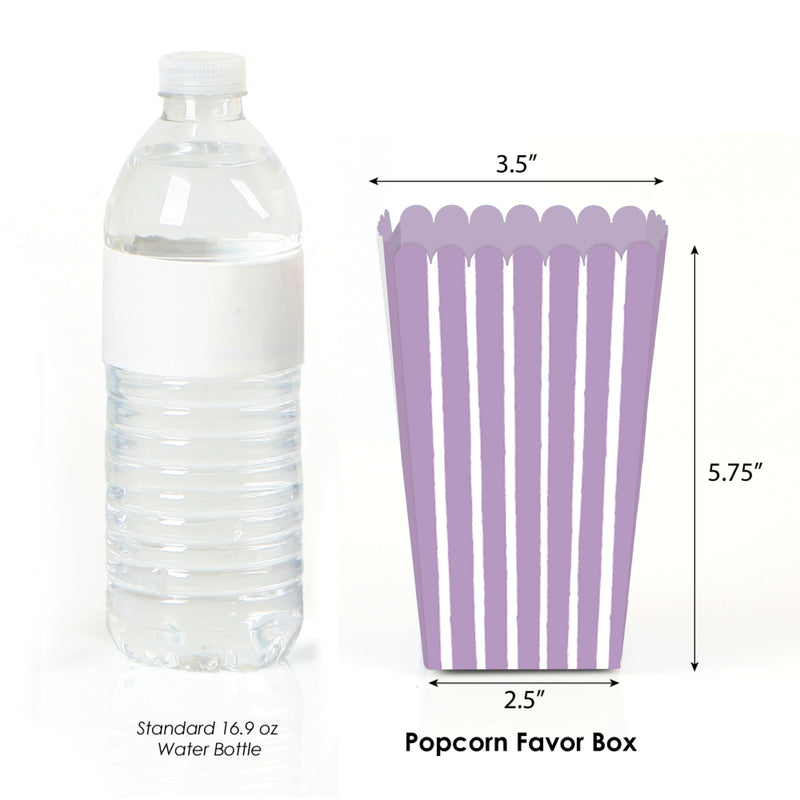 Purple Stripes - Simple Party Favor Popcorn Treat Boxes - Set of 12