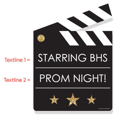 Custom Red Carpet Hollywood - Popcorn, Award, and Clapboard Decorations - Movie Night Party Large Photo Props - 3 Pc