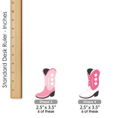 Rodeo Cowgirl - Dessert Cupcake Toppers - Pink Western Party Clear Treat Picks - Set of 24