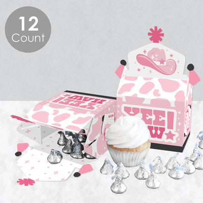 Rodeo Cowgirl - Treat Box Party Favors - Pink Western Party Goodie Gable Boxes - Set of 12