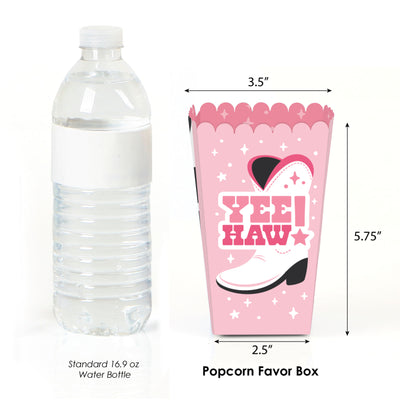 Rodeo Cowgirl - Pink Western Party Favor Popcorn Treat Boxes - Set of 12