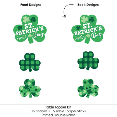 Shamrock St. Patrick's Day - Saint Paddy's Day Party Centerpiece Sticks - Table Toppers - Set of 15