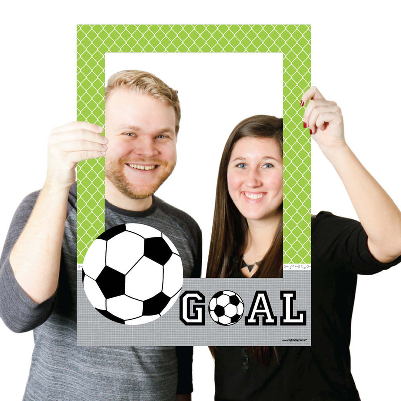 GOAAAL! - Soccer - Birthday Party or Baby Shower Selfie Photo Booth Picture Frame and Props - Printed on Sturdy Material